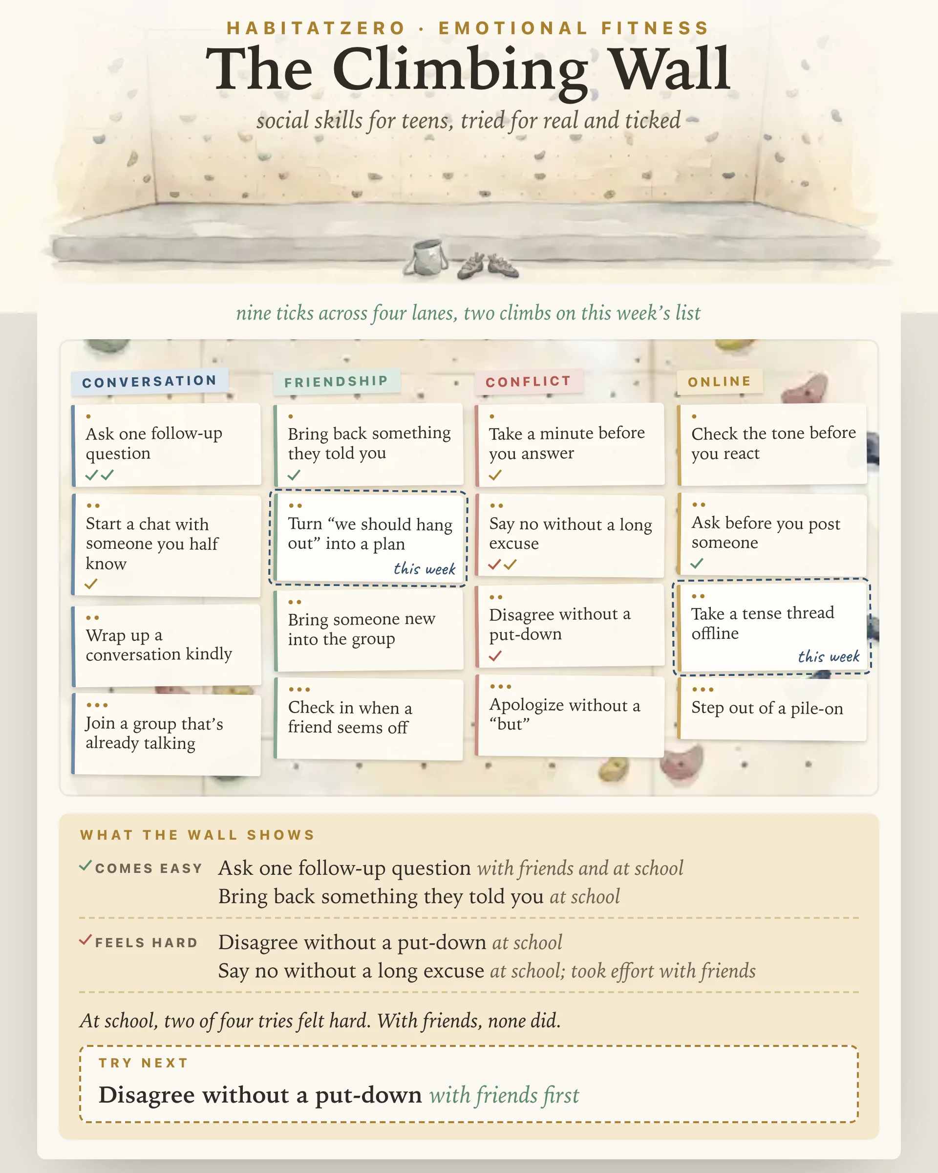 The Climbing Wall — Emotional Fitness interactive worksheet preview