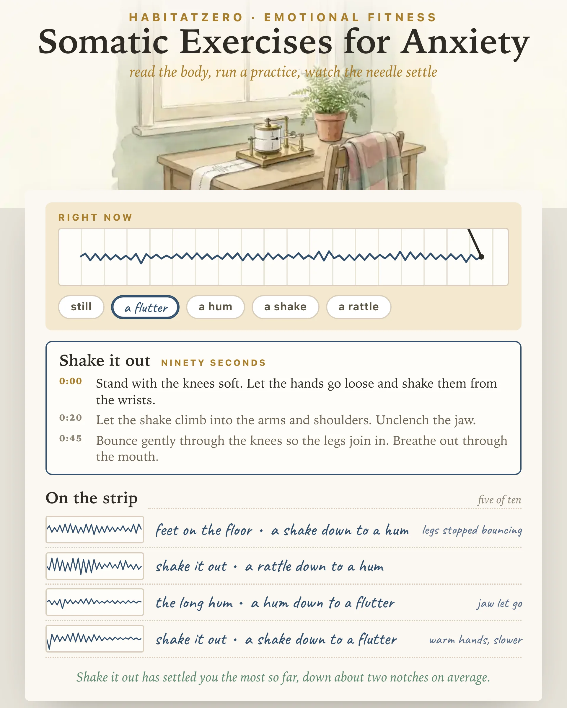 Somatic Exercises for Anxiety — Emotional Fitness interactive worksheet preview