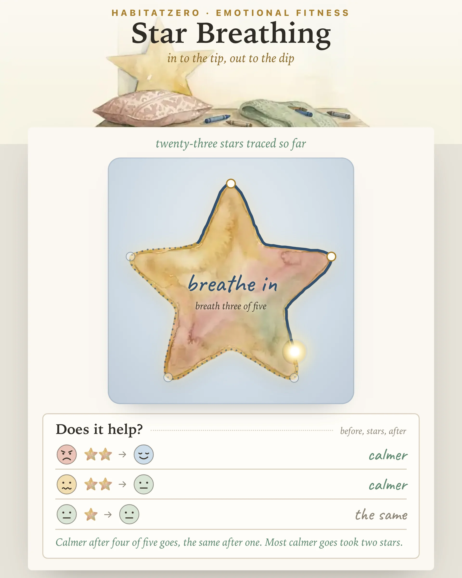 Star Breathing — Emotional Fitness interactive worksheet preview