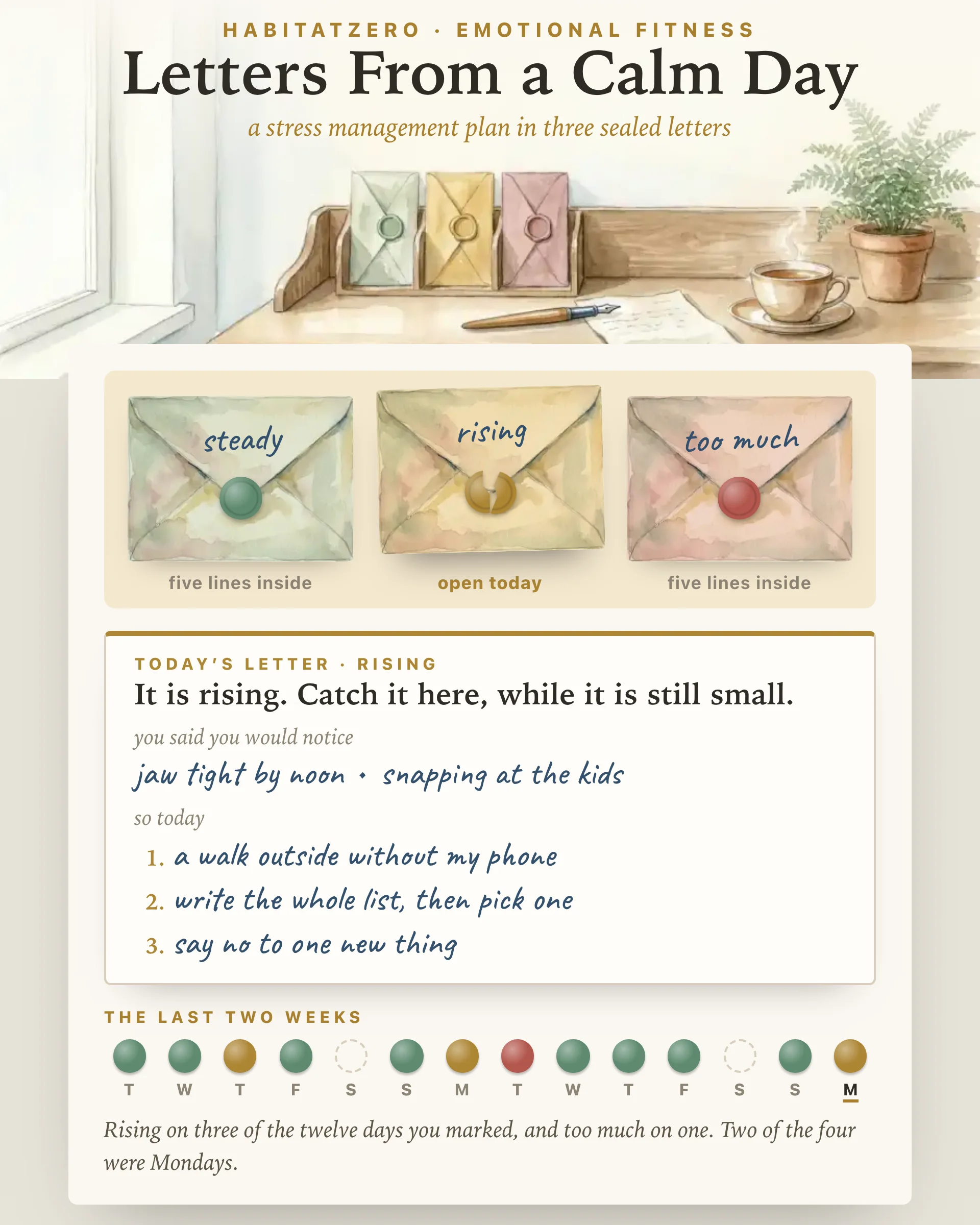 Letters From a Calm Day — Emotional Fitness interactive worksheet preview