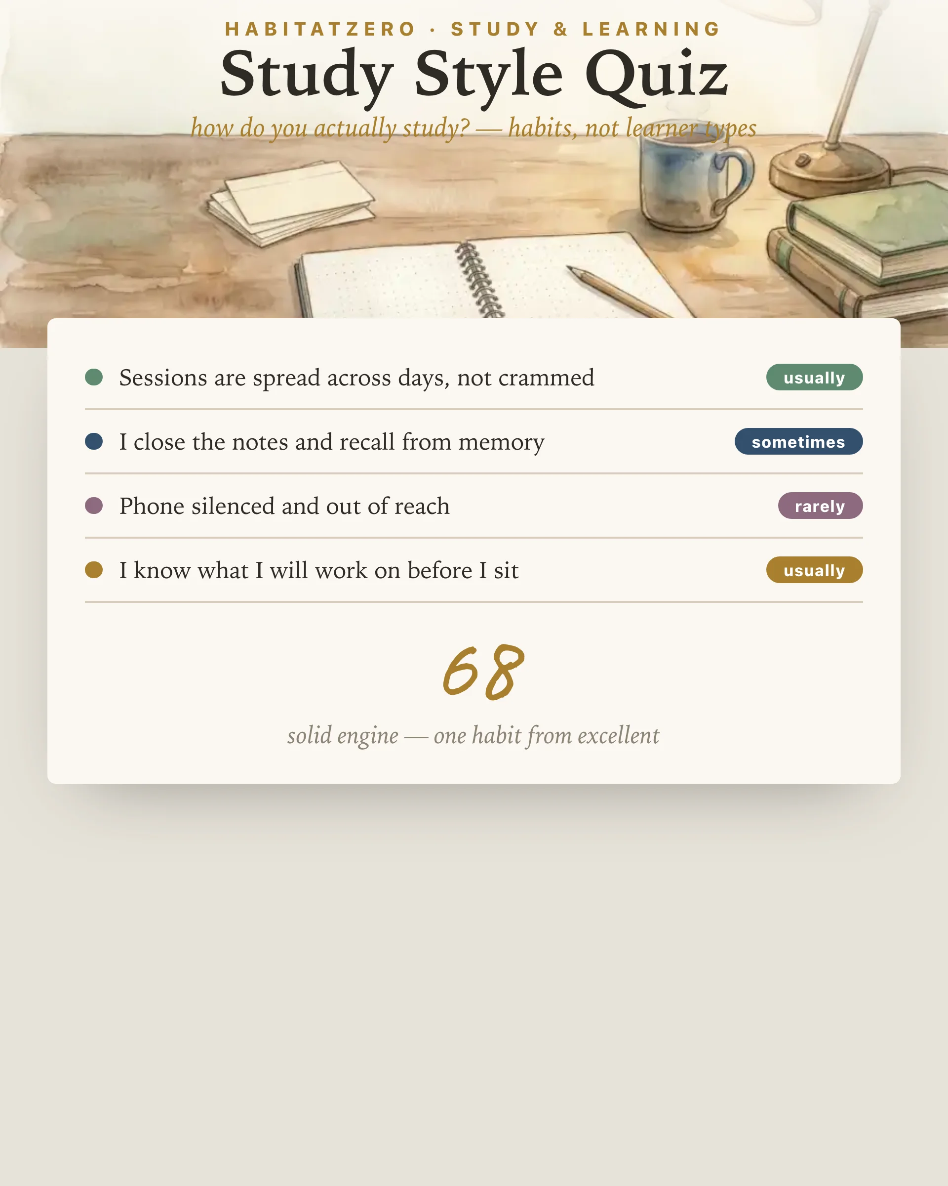 Study Style Quiz — Study & Learning interactive worksheet preview