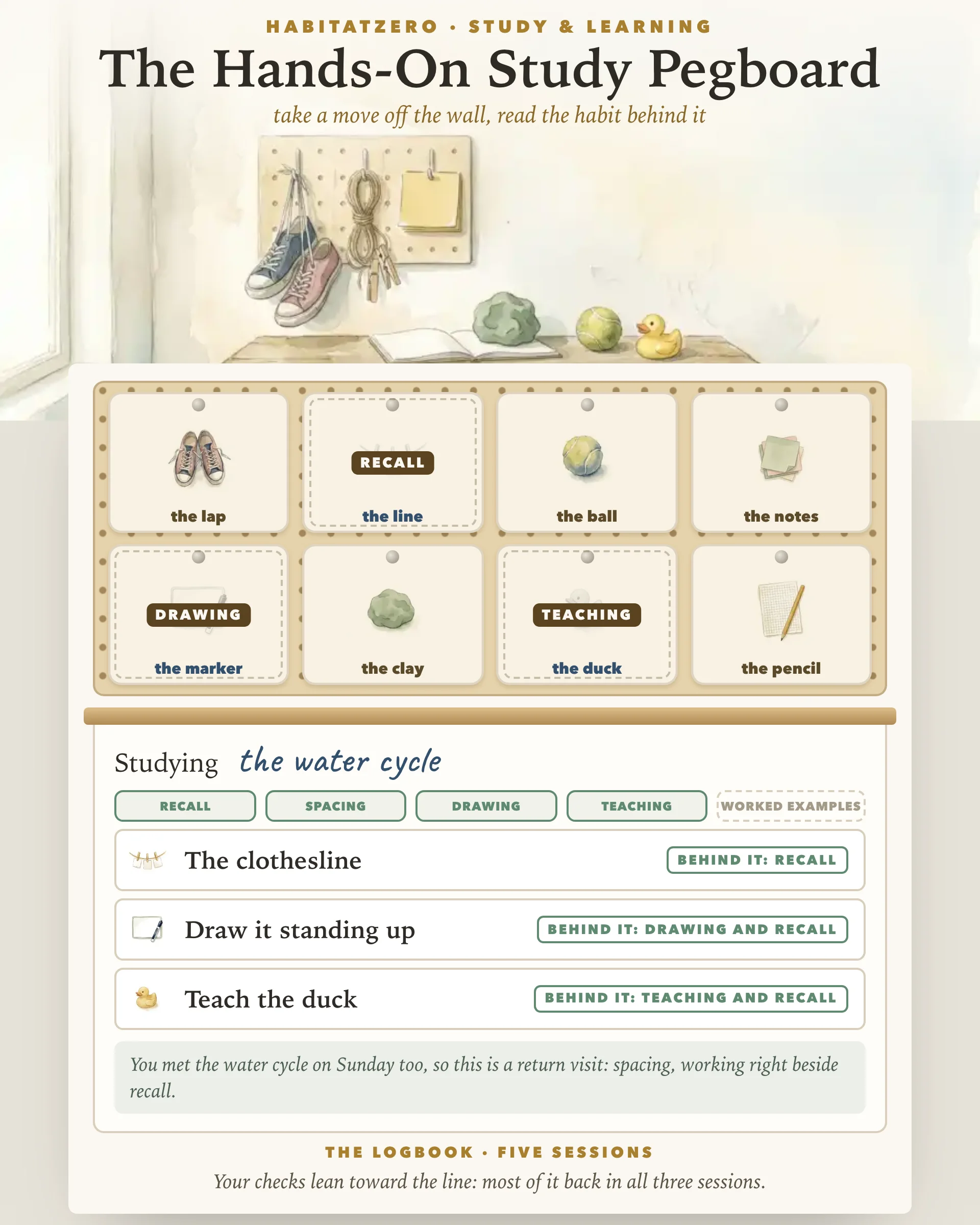 The Hands-On Study Pegboard — Study & Learning interactive worksheet preview
