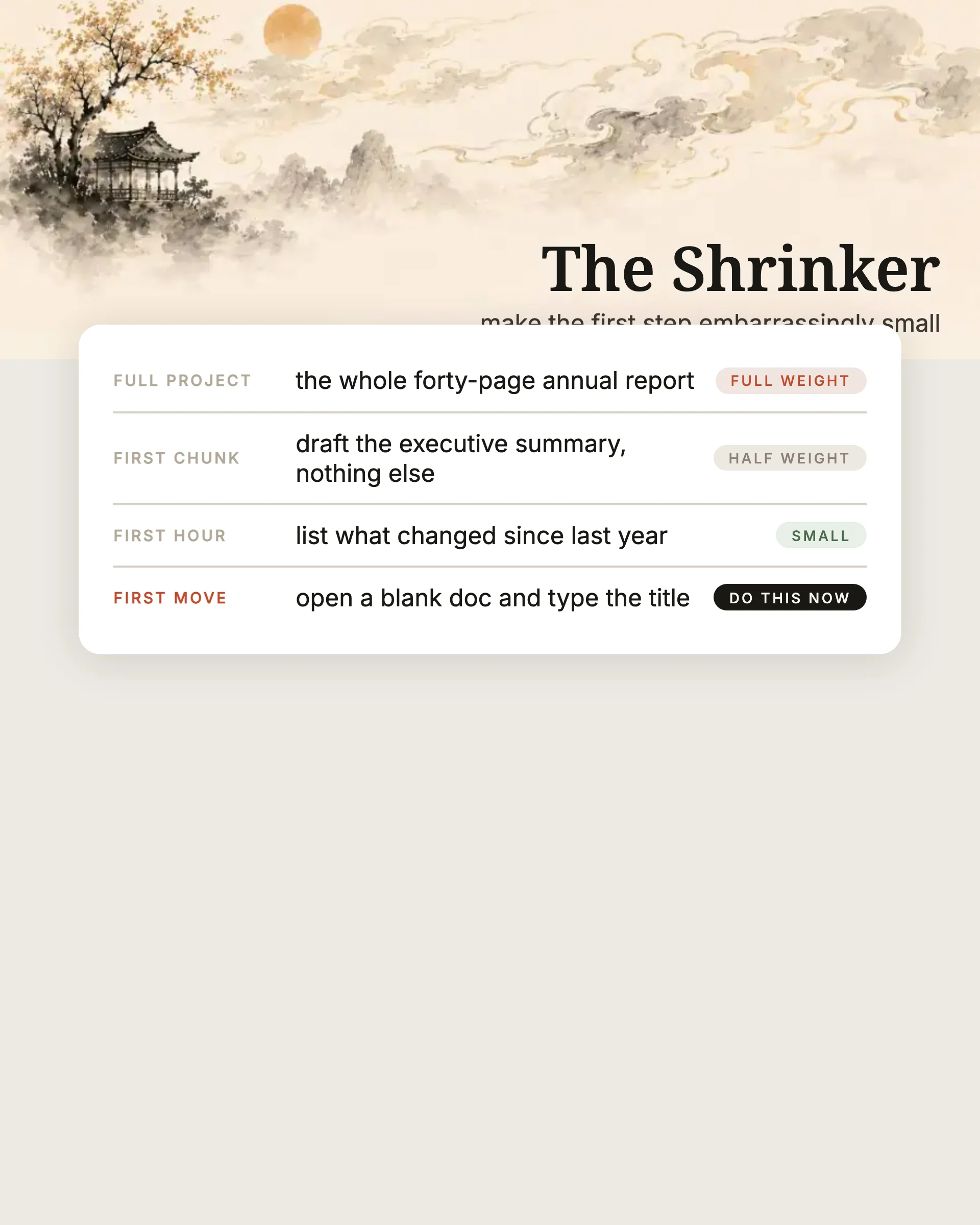 The Shrinker — Wellness & Routines interactive worksheet preview