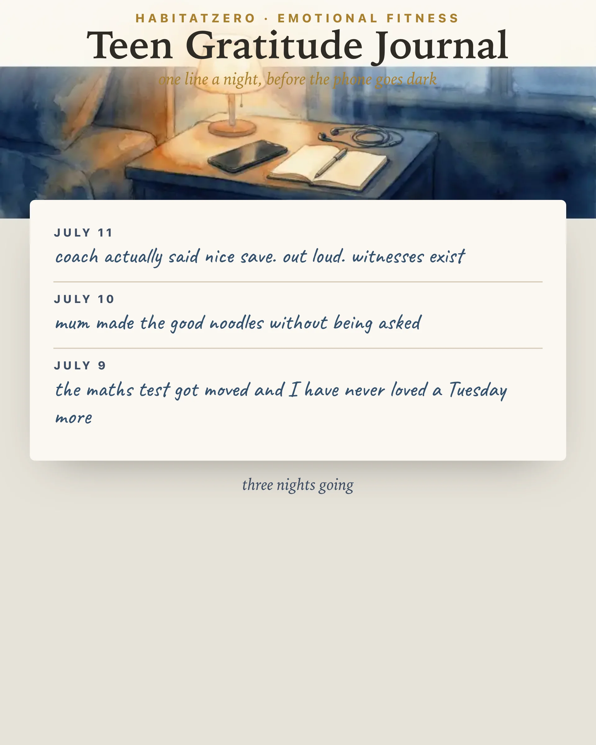 Teen Gratitude Journal — Emotional Fitness interactive worksheet preview