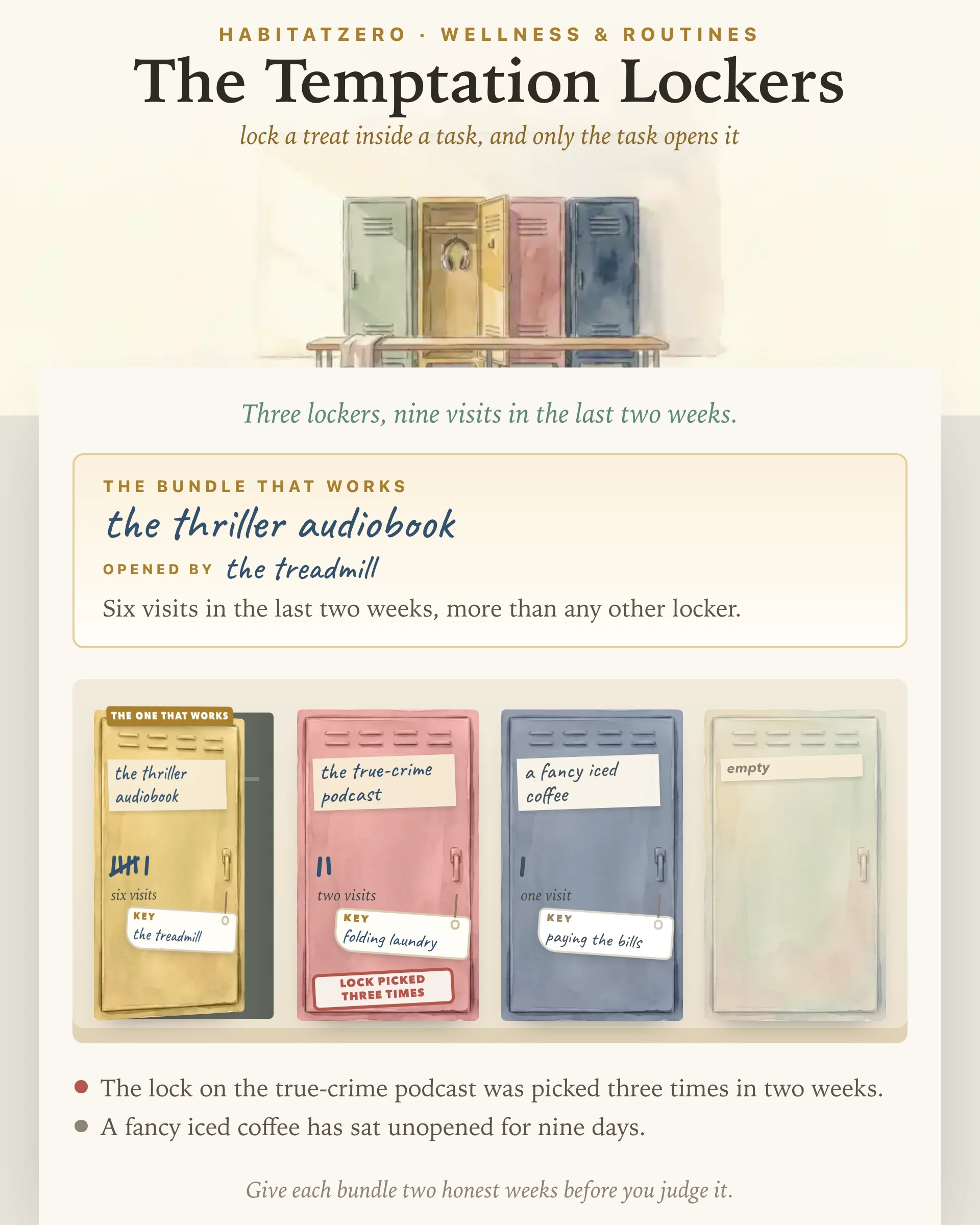 The Temptation Lockers — Wellness & Routines interactive worksheet preview