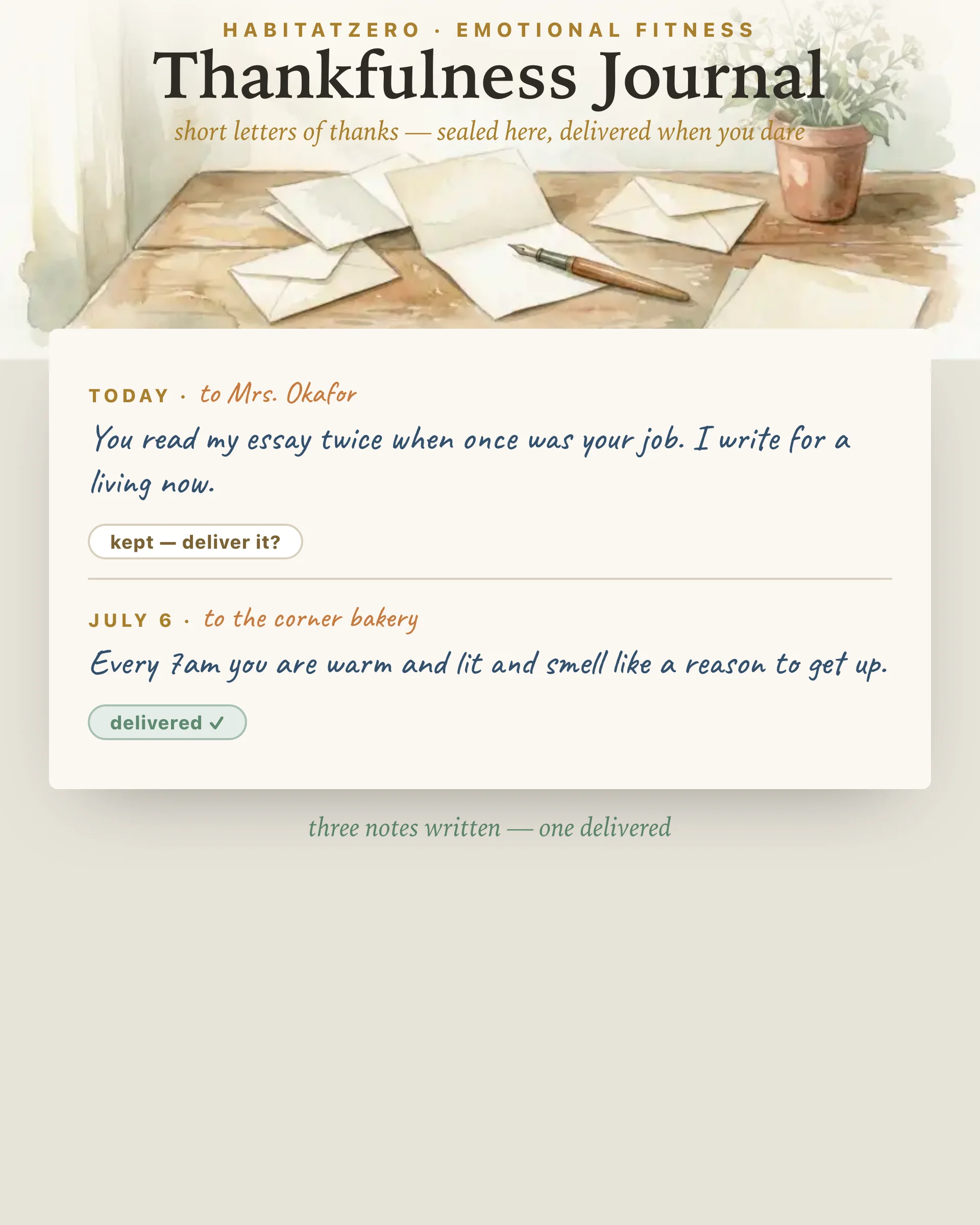 Thankfulness Journal — Emotional Fitness interactive worksheet preview