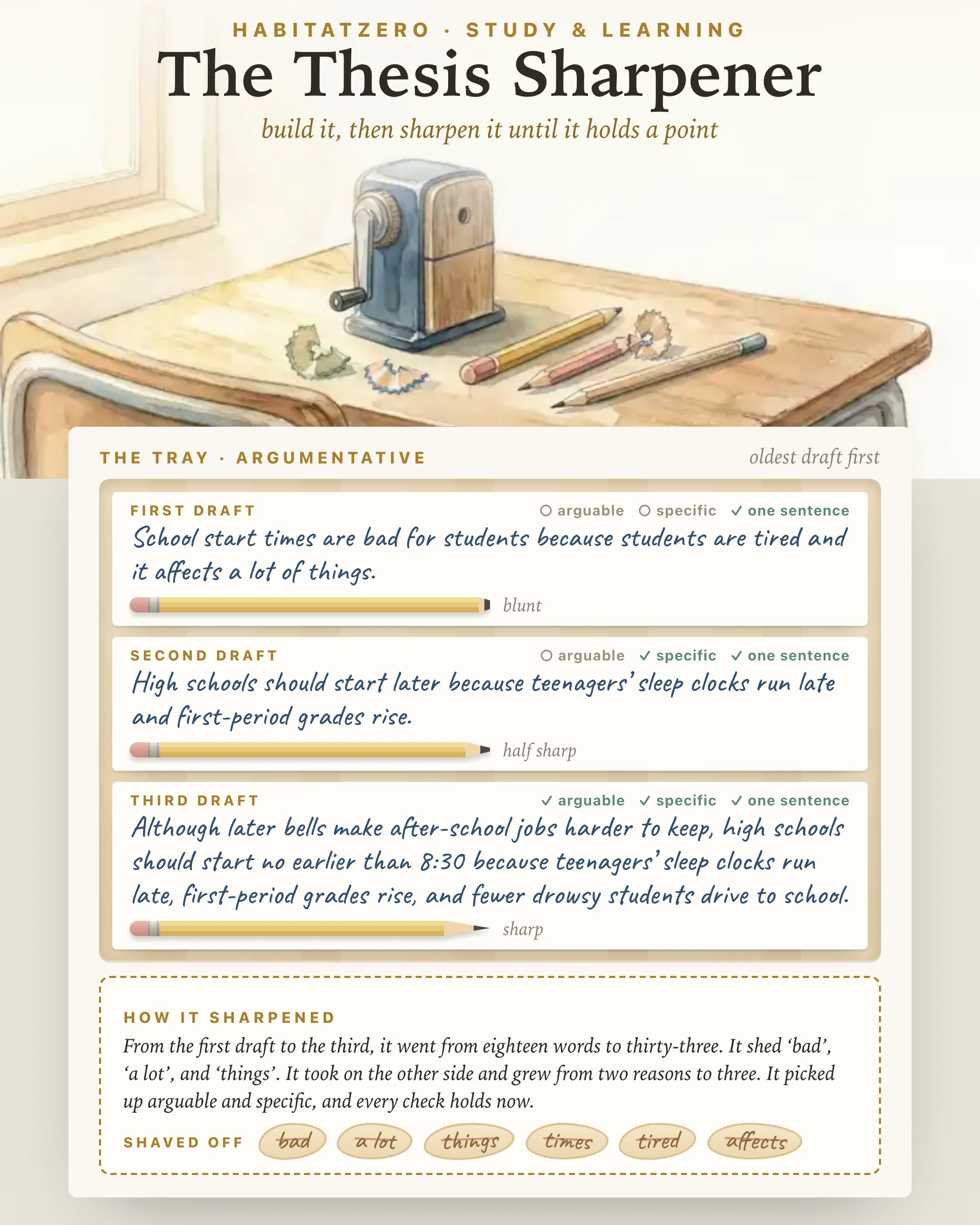 The Thesis Sharpener — Study & Learning interactive worksheet preview