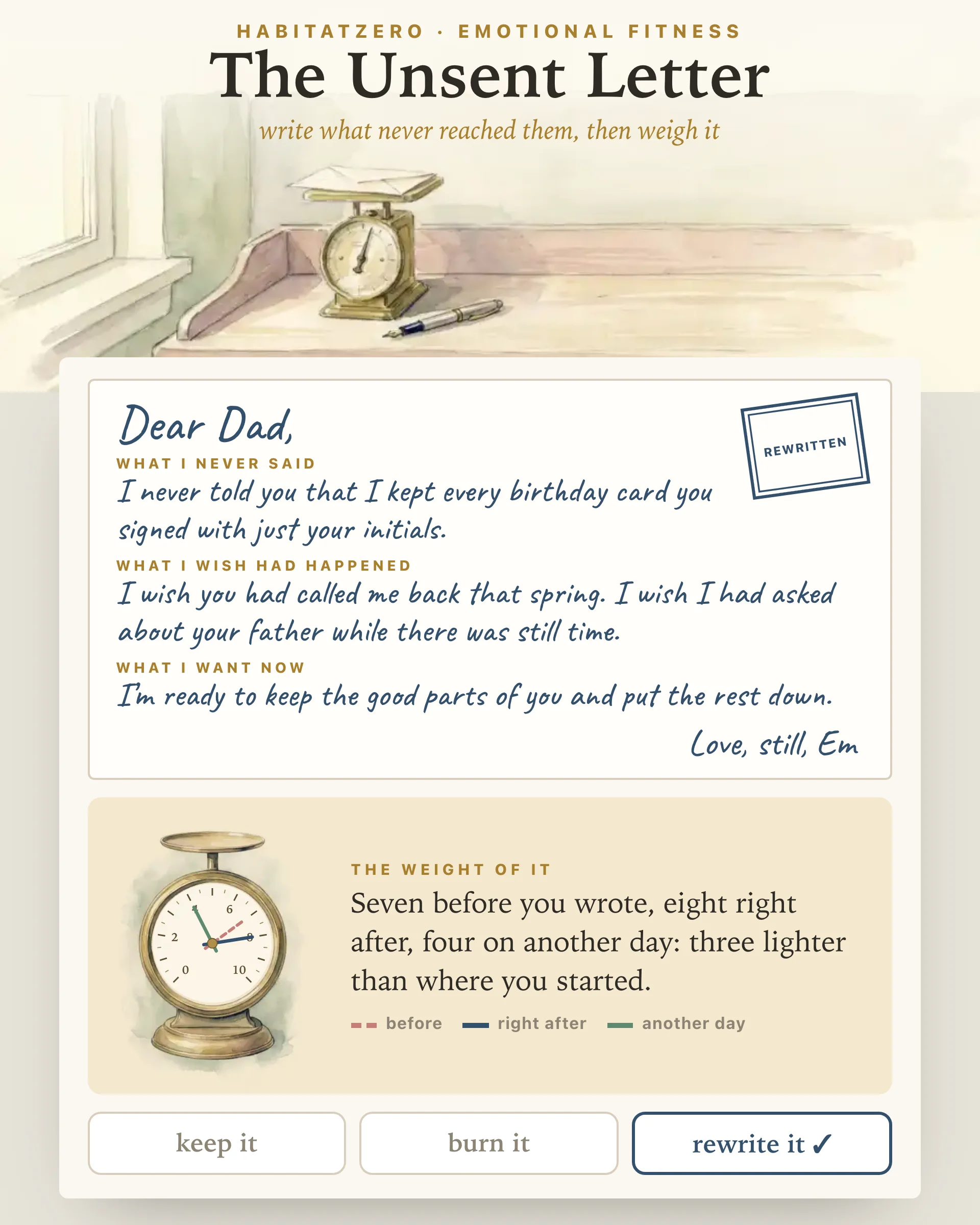 The Unsent Letter — Emotional Fitness interactive worksheet preview