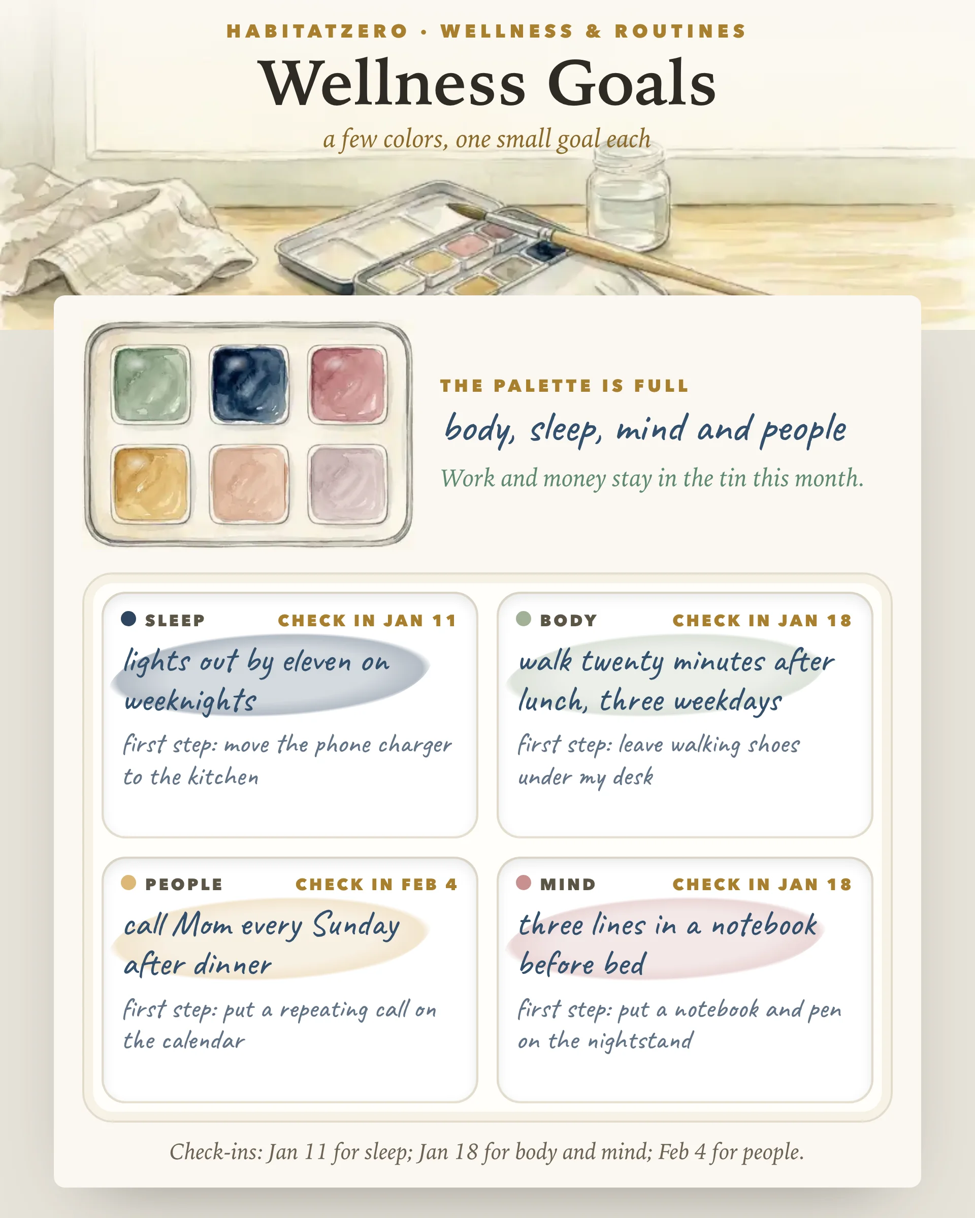 Wellness Goals — Wellness & Routines interactive worksheet preview