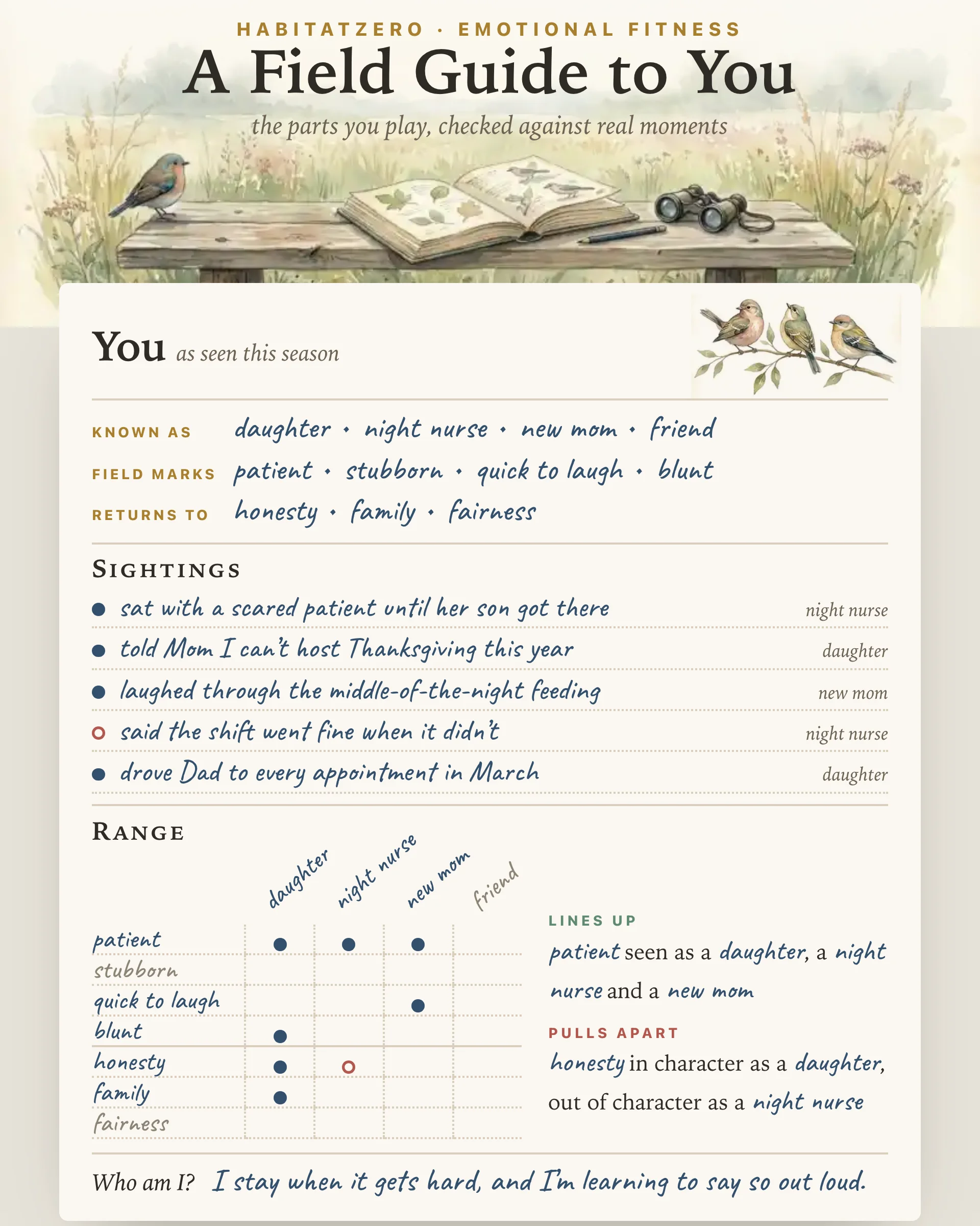A Field Guide to You — Emotional Fitness interactive worksheet preview