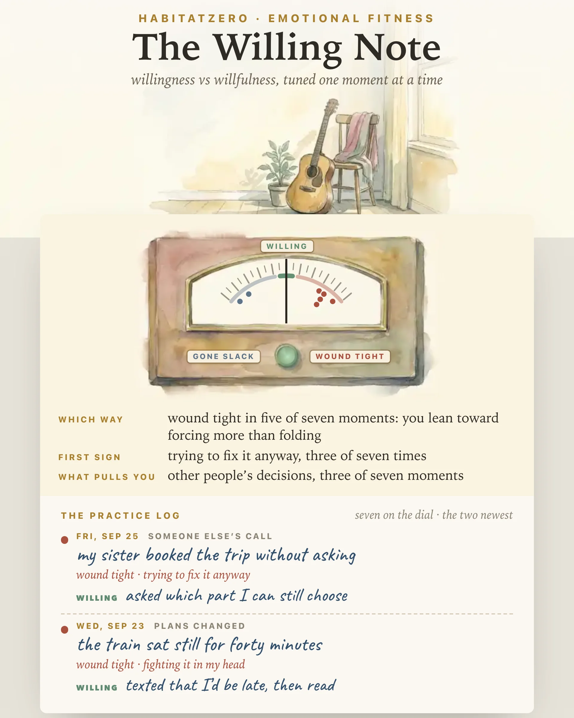 The Willing Note — Emotional Fitness interactive worksheet preview