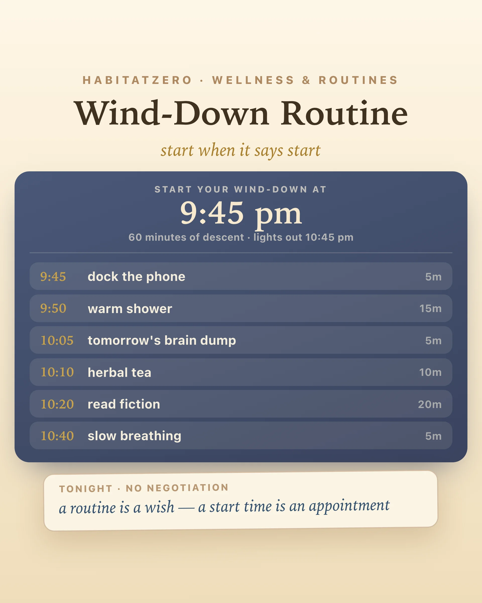 Wind-Down Routine Builder — Sleep & Evenings interactive worksheet preview