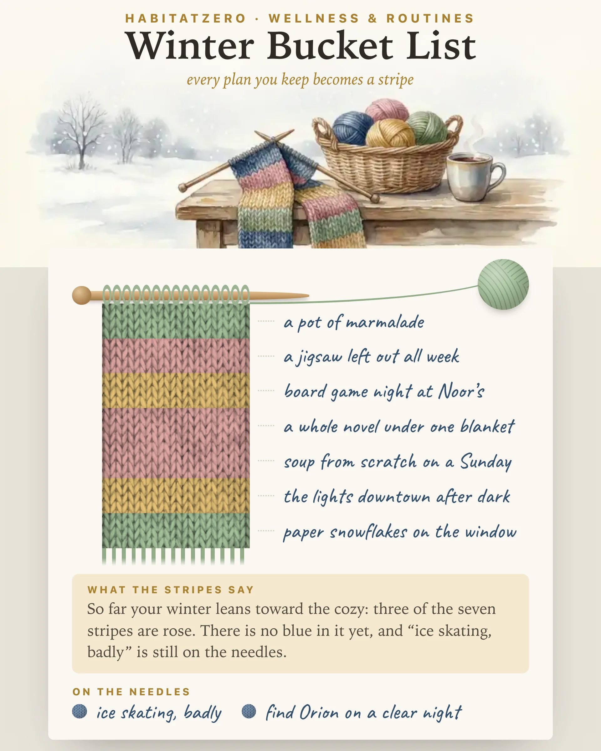 Winter Bucket List — Wellness & Routines interactive worksheet preview