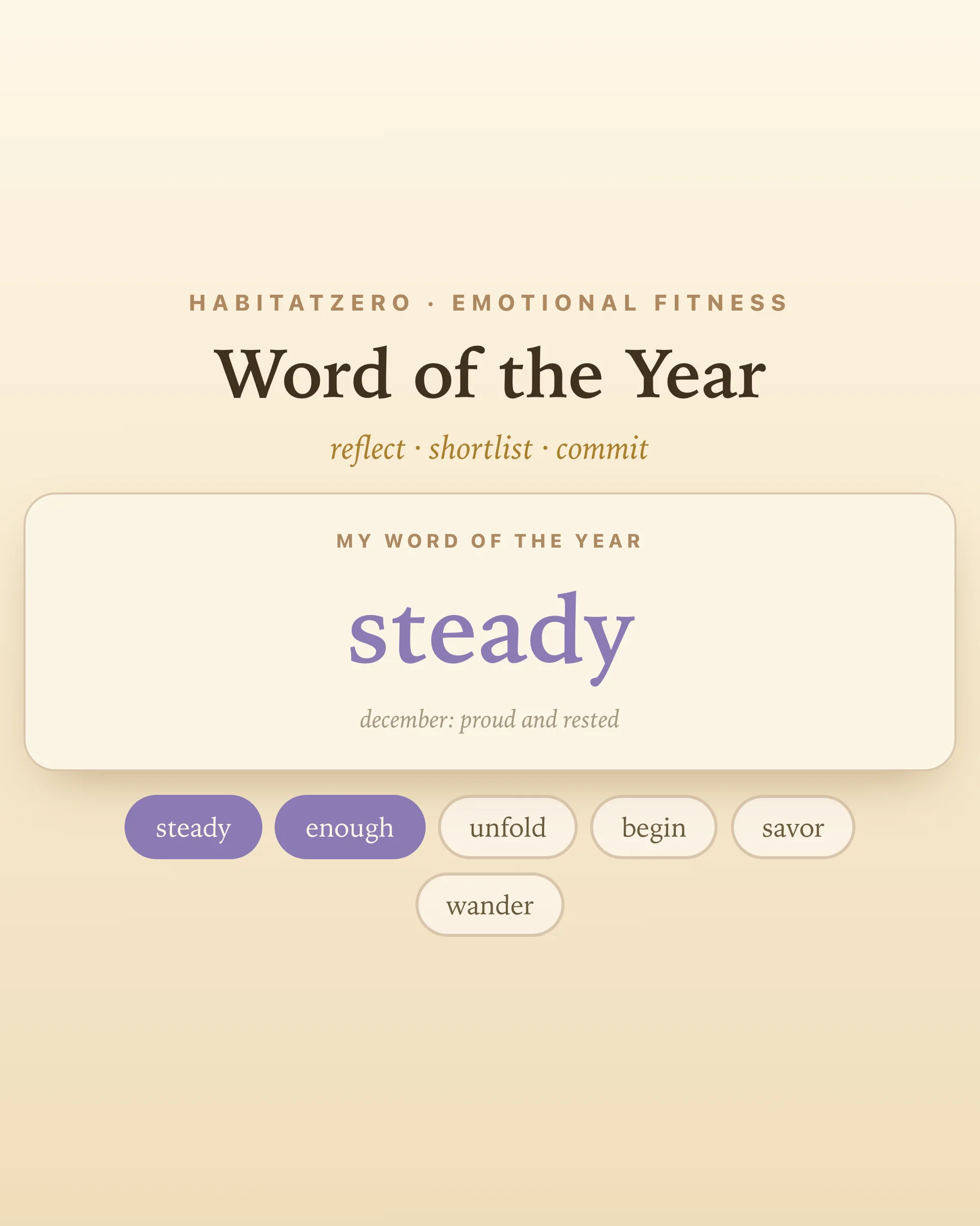 Word of the Year — Emotional Fitness interactive worksheet preview