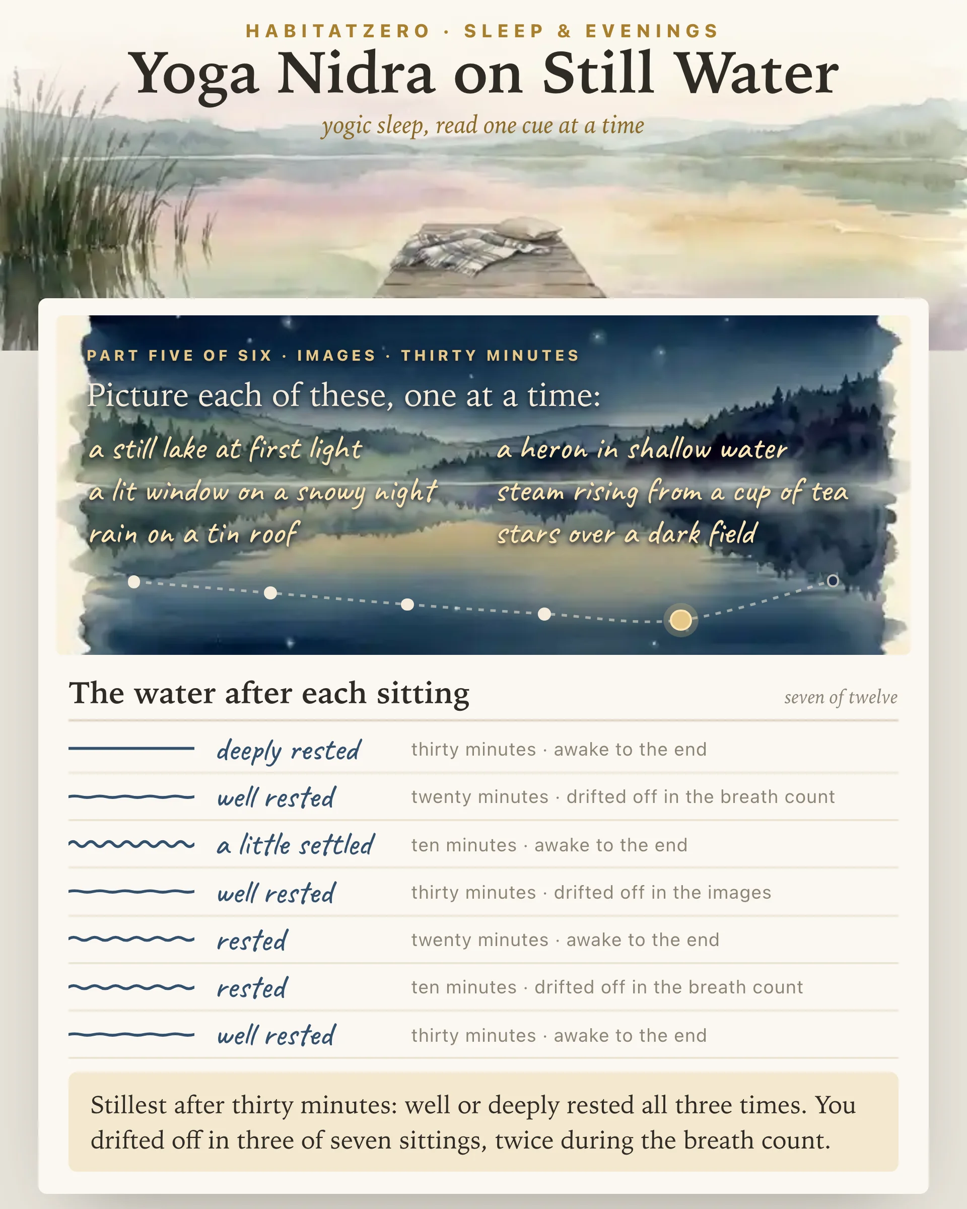 Yoga Nidra on Still Water — Sleep & Evenings interactive worksheet preview